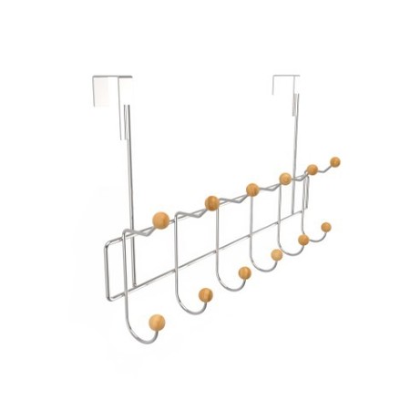 HASTINGS HOME Over the Door Organizer Rack, Hanging Clothing and Storage for Robes, Towels, Coats, 6 Double Hooks 159395SWL